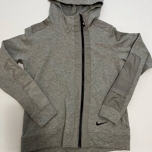 Nike Women's Gray Hoodie with Black Accents